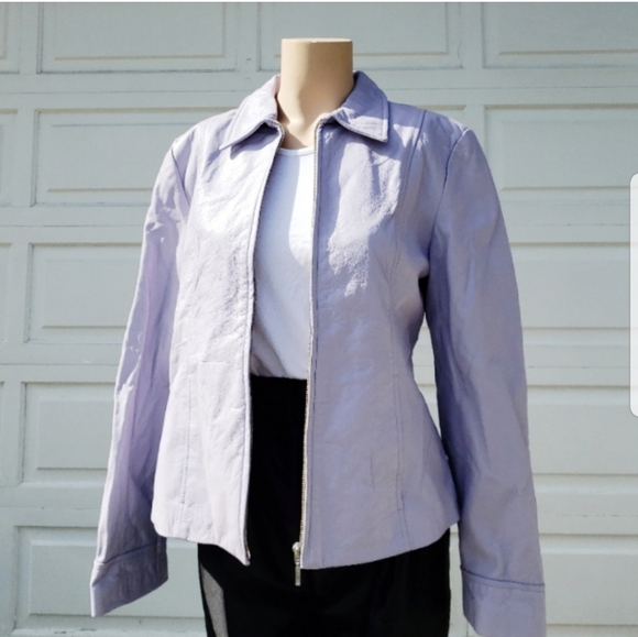 Danier Vintage Purple Leather Jacket! - Picture 2 of 3